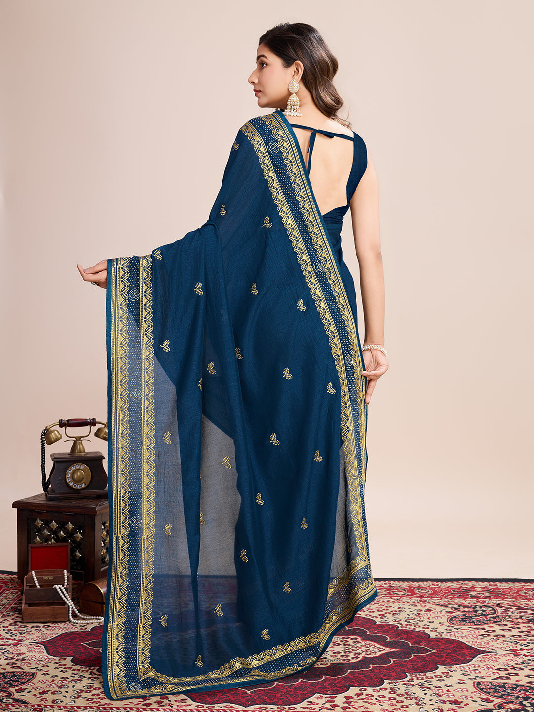 VICHITRA SOFT SILK SAREE WITH INTRICATE EMBROIDERY