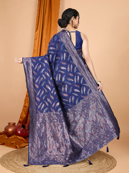 NIMIDIYA WOVEN, EMBELISHED BANARSI PURE SILK SAREE