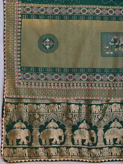 SATRANI WOMEN'S BANDHANI COTTON SAREE