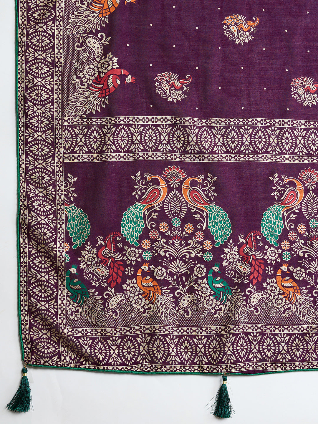 KAVYA LIGHTWEIGHT COTTON SILK SAREE WITH DELICATE PAISLEY PRINTS