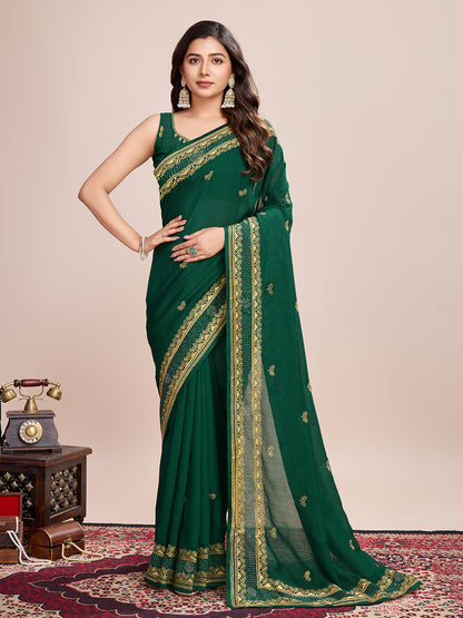 VICHITRA SOFT SILK SAREE WITH INTRICATE EMBROIDERY