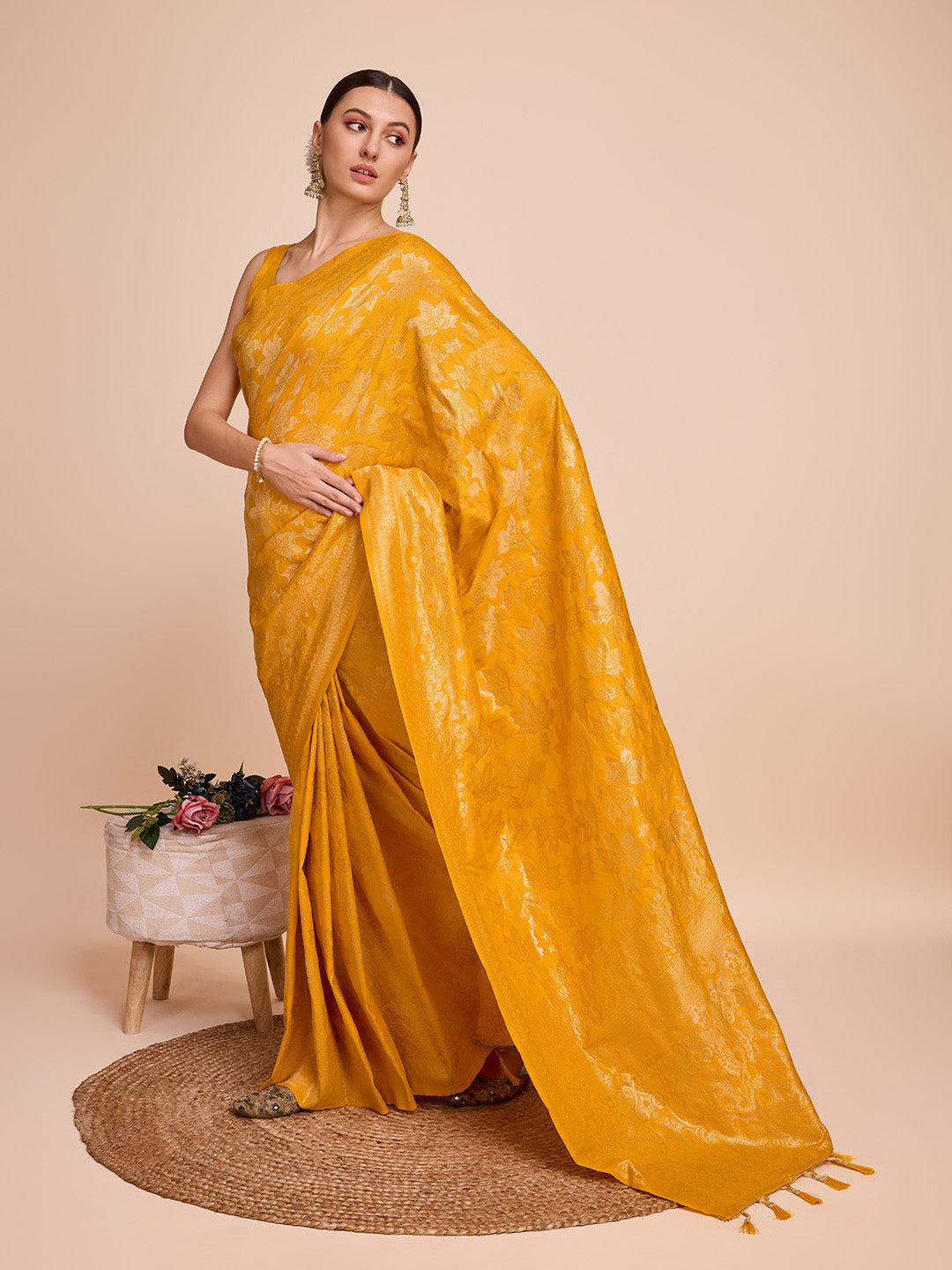 SARVADA SOFT SILK COPPER ZARI WEAVING SILK SAREE