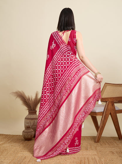 SWARA PURE SOFT COTTON SAREE WITH JAIPUR PRINTED WORK