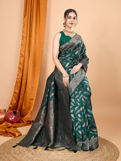 NIMIDIYA WOVEN, EMBELISHED BANARSI PURE SILK SAREE