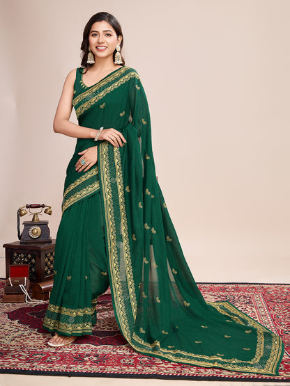 VICHITRA SOFT SILK SAREE WITH INTRICATE EMBROIDERY