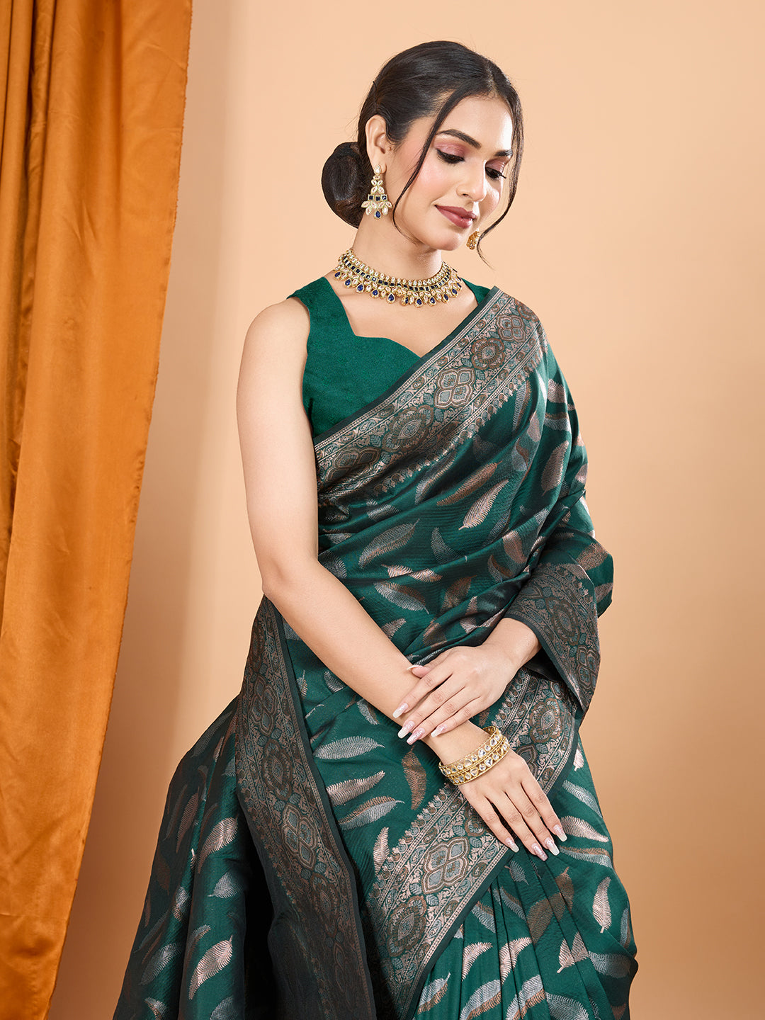 NIMIDIYA WOVEN, EMBELISHED BANARSI PURE SILK SAREE