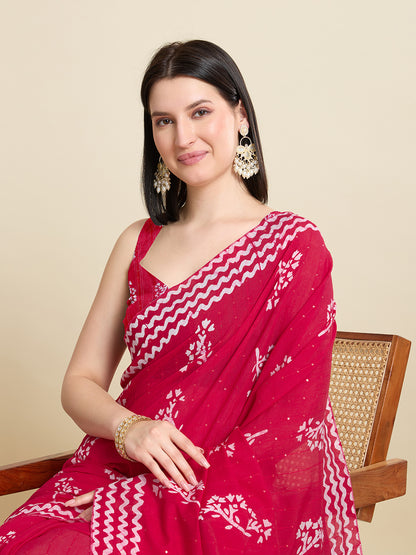 SWARA PURE SOFT COTTON SAREE WITH JAIPUR PRINTED WORK