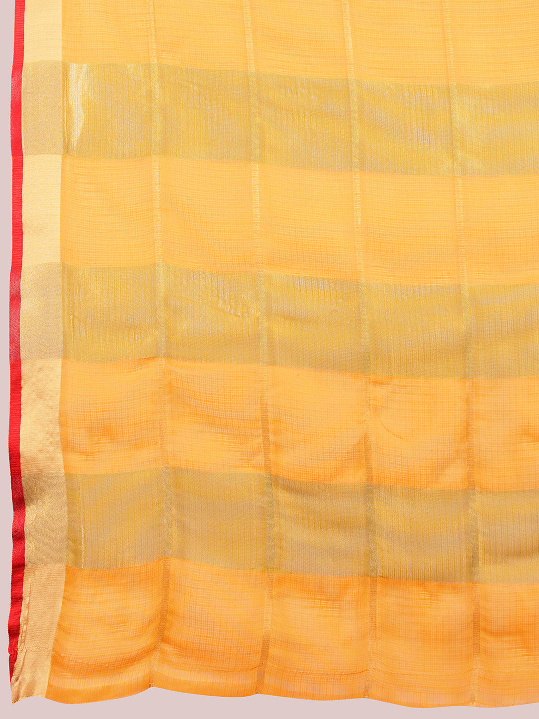 NIMIDIYA PEACH ZARI WOVEN KOTA DORIA SILK SAREE