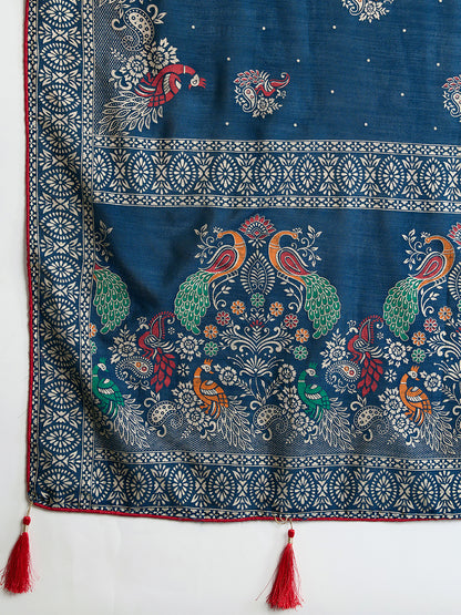 KAVYA LIGHTWEIGHT COTTON SILK SAREE WITH DELICATE PAISLEY PRINTS