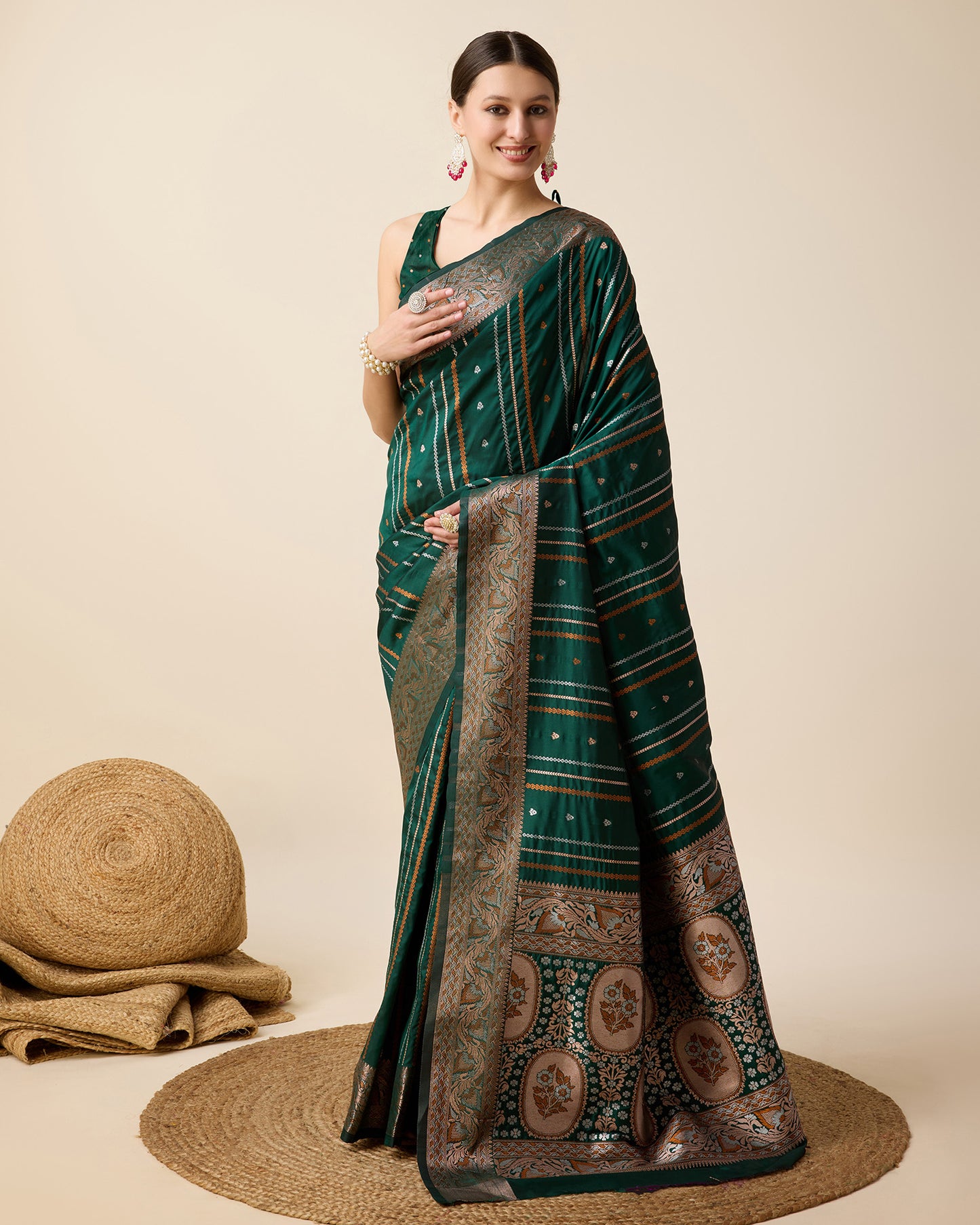 KAVYA WOMEN PARTY WEAR JARI WEAVING WORKED BANARSI SILK SAREE