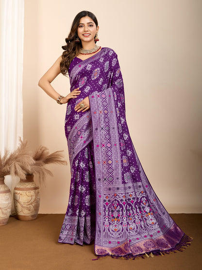 BANARASI PURE SILK  MINA KARI SAREE WEAVED & RICH PALLU