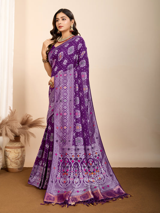 BANARASI PURE SILK  MINA KARI SAREE WEAVED & RICH PALLU