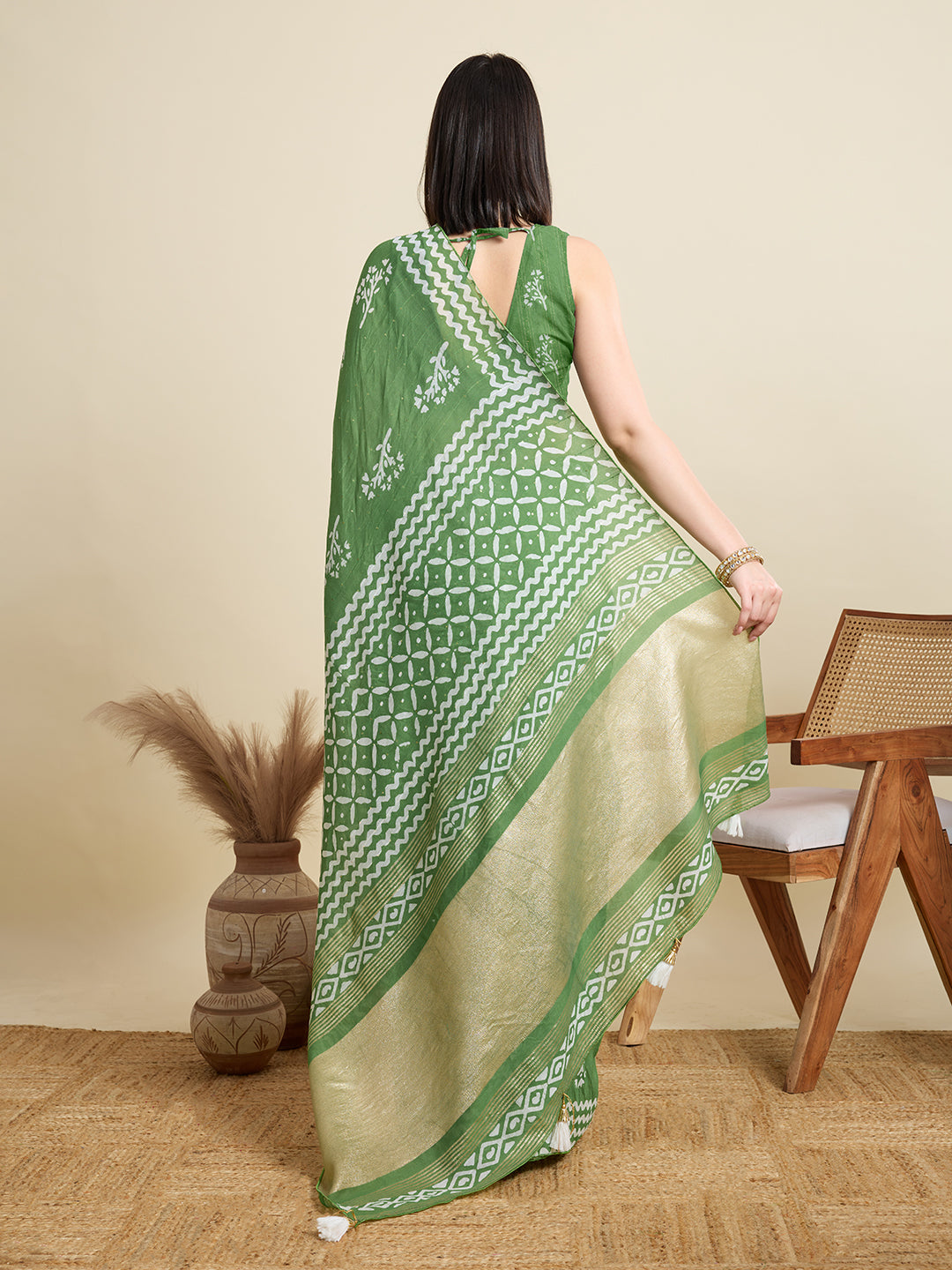 SWARA PURE SOFT COTTON SAREE WITH JAIPUR PRINTED WORK