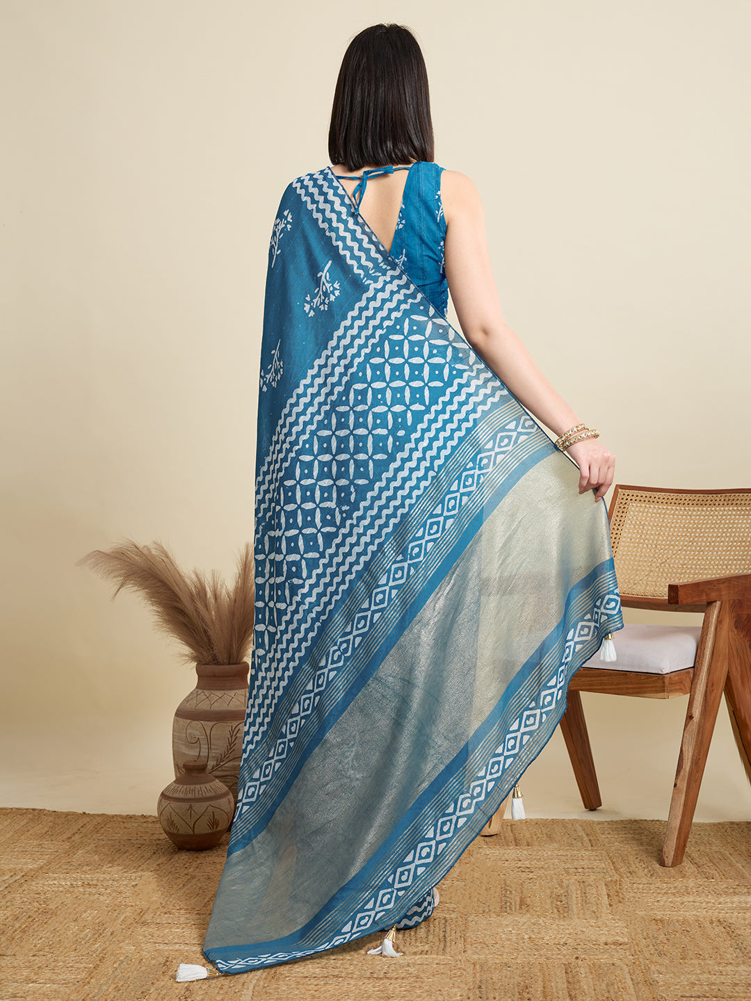 SWARA PURE SOFT COTTON SAREE WITH JAIPUR PRINTED WORK
