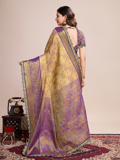 MUNIR WOVEN KANJIVARAM ZARI SILK SAREE