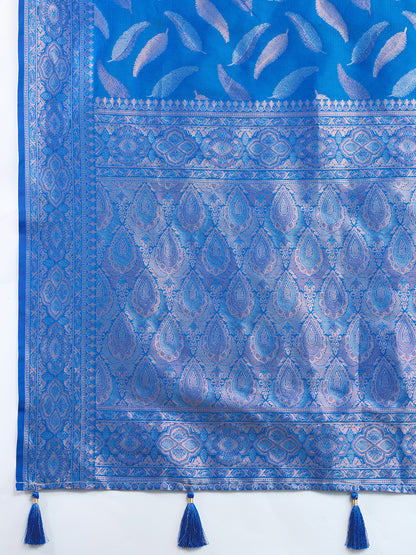 NIMIDIYA WOVEN, EMBELISHED BANARSI PURE SILK SAREE
