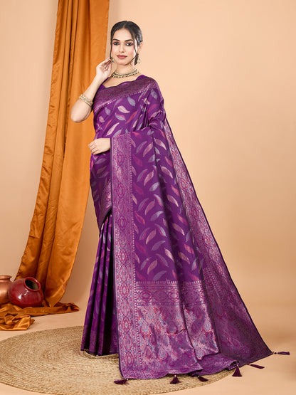 NIMIDIYA WOVEN, EMBELISHED BANARSI PURE SILK SAREE