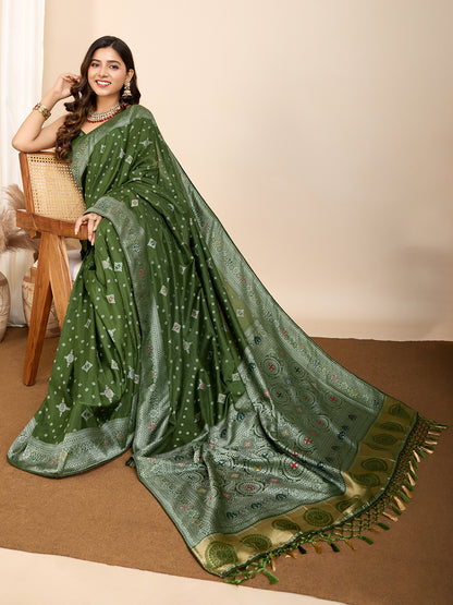 LATEST JACQUARD GOLD ZARI WOVEN LITCHI SILK BANARSI SAREE