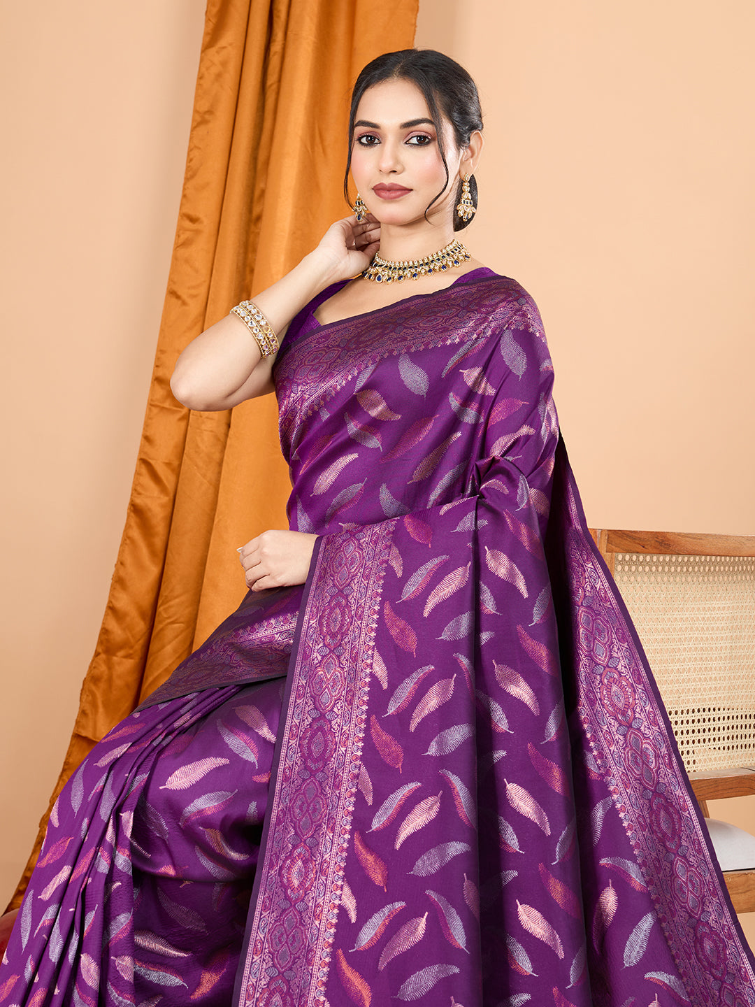 NIMIDIYA WOVEN, EMBELISHED BANARSI PURE SILK SAREE