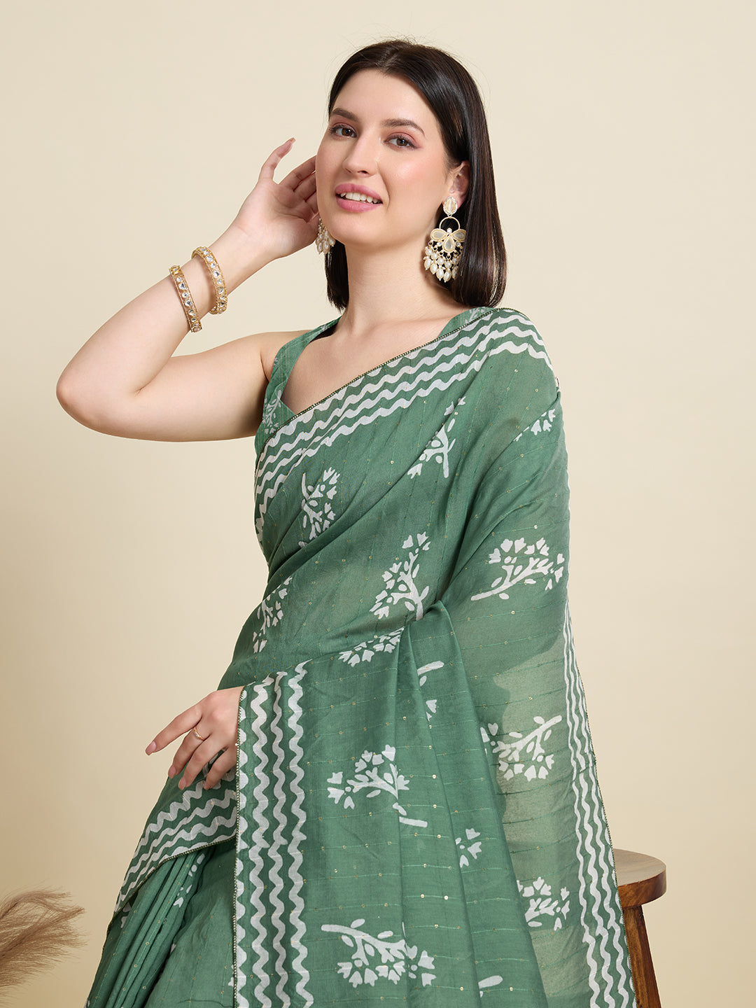 SWARA PURE SOFT COTTON SAREE WITH JAIPUR PRINTED WORK