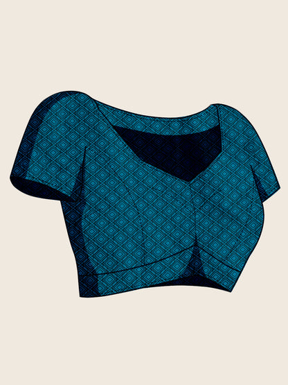 KAVYA BLUE SATIN SILK ZARI WOVEN SAREE