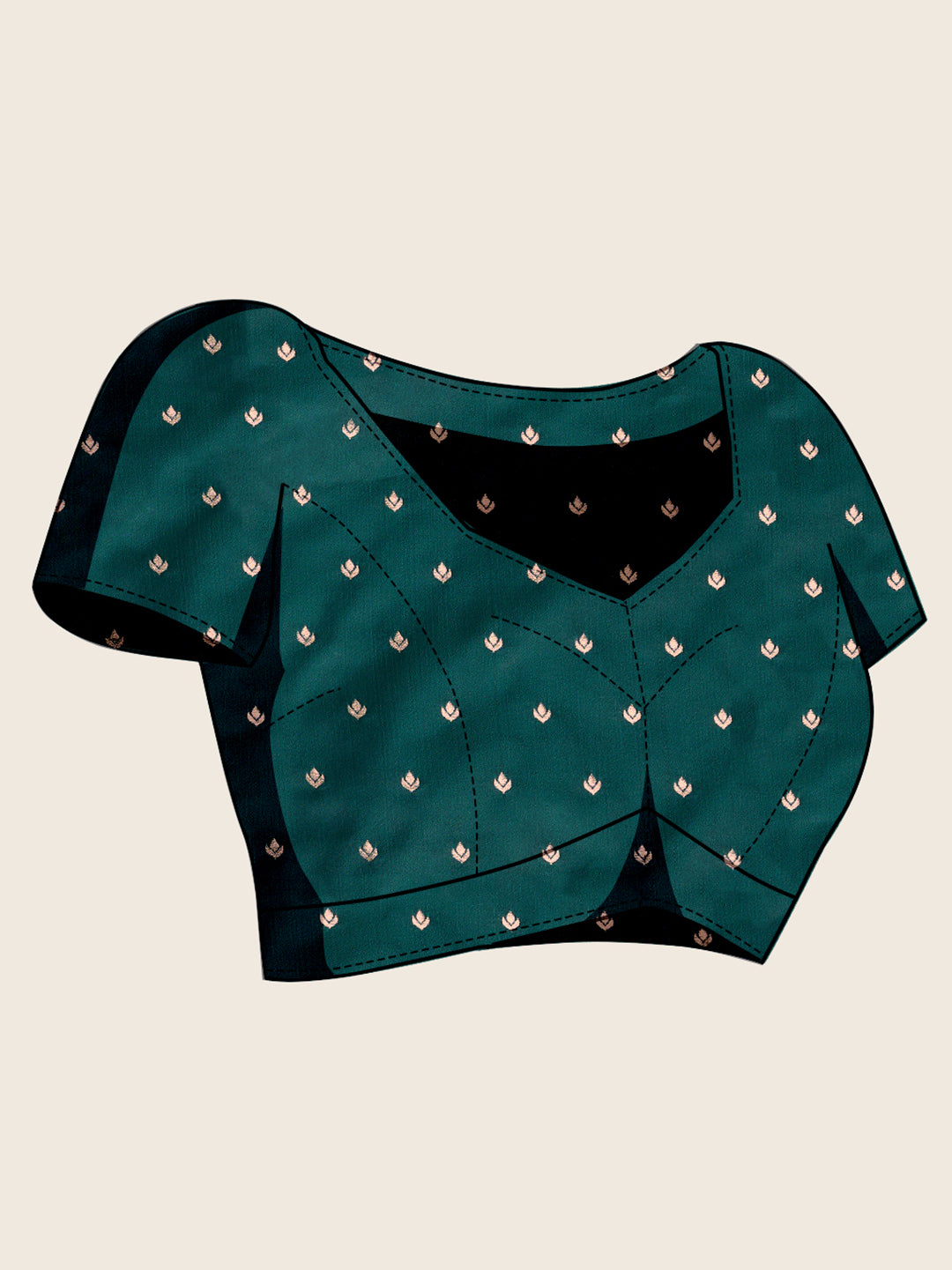 SMRITI TEAL PURE SILK SAREE FEATURING TRADITIONAL BANARSI ZARI WEAVING PATTERNS