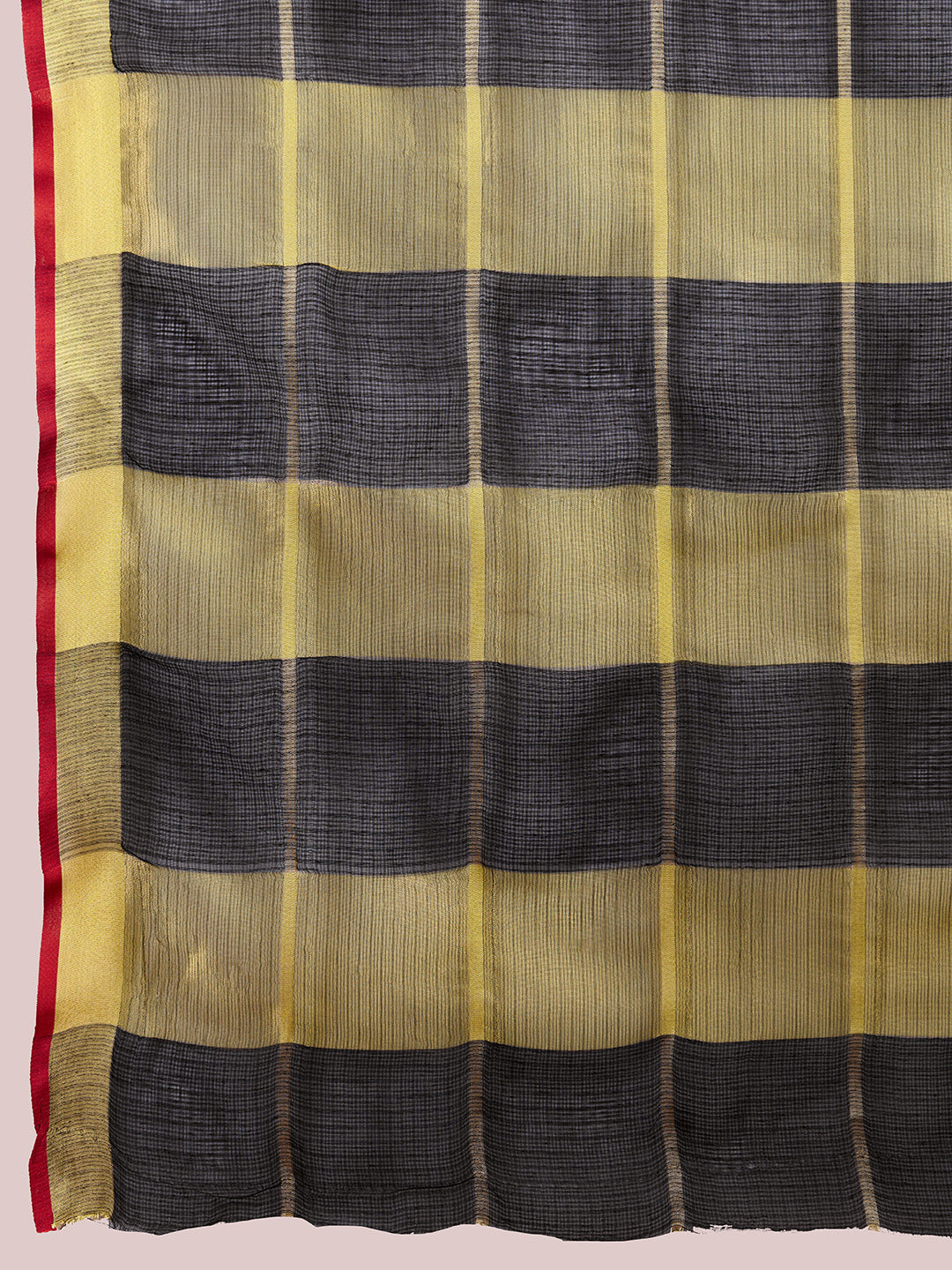 NIMIDIYA PEACH ZARI WOVEN KOTA DORIA SILK SAREE