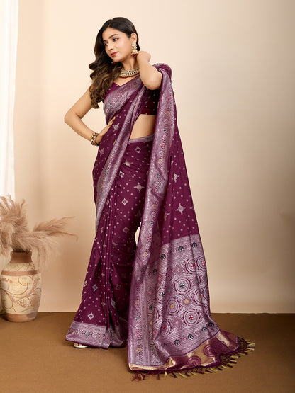 LATEST JACQUARD GOLD ZARI WOVEN LITCHI SILK BANARSI SAREE