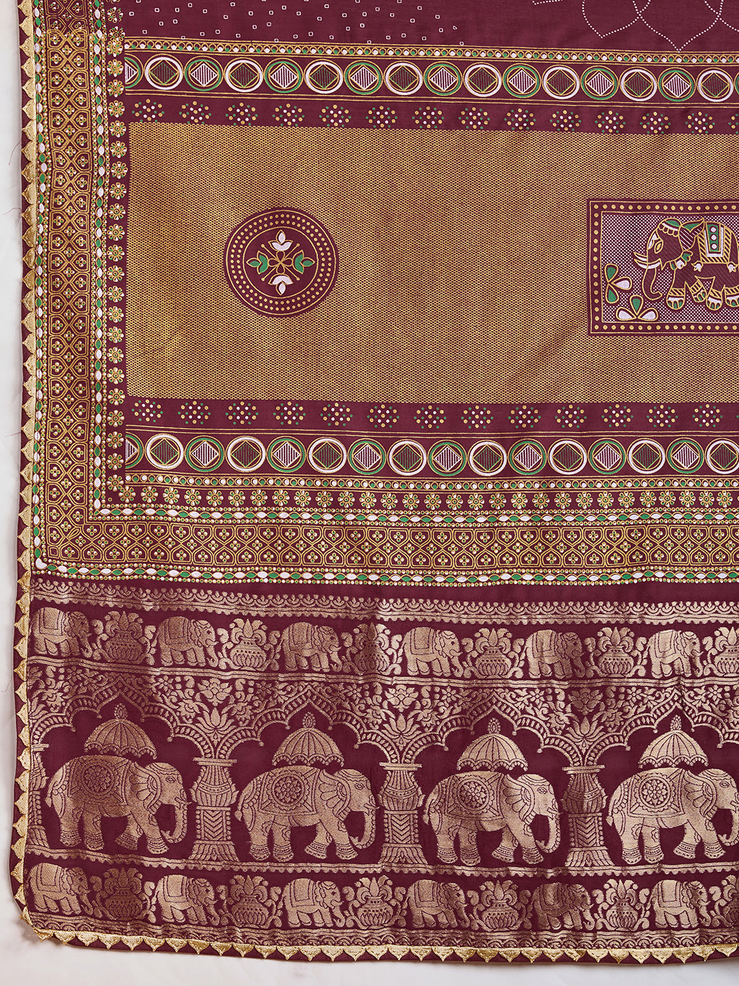 SATRANI WOMEN'S BANDHANI COTTON SAREE