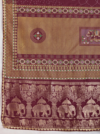 SATRANI WOMEN'S BANDHANI COTTON SAREE