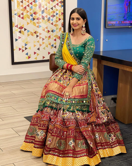 FEATURING PRINTED LEHENGA CHOLI IN HEAVY CHINON SILK