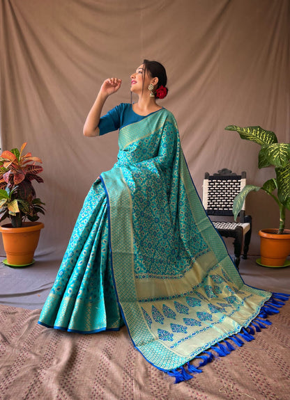LERI BANARASI PURE PATOLA SILK SAREE RICH PALLU
