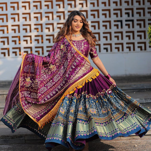 FEATURING PRINTED LEHENGA CHOLI IN HEAVY BUTTER SILK