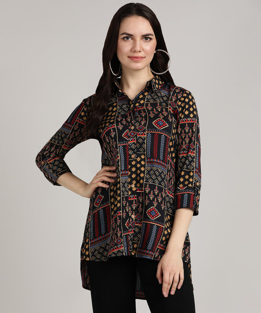 Trending Printed Long Shirt Style Top