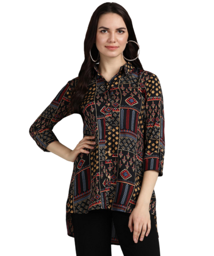 Trending Printed Long Shirt Style Top