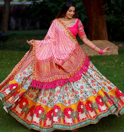 NAVARATRI SPECIAL BUTTER SILK TOP, BOTTOM  & DUPATTA