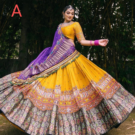 MALISHKA  BUTTER SILK DIGITAL PRINTED WORK LAHENGA CHOLI WITH DUPATTA