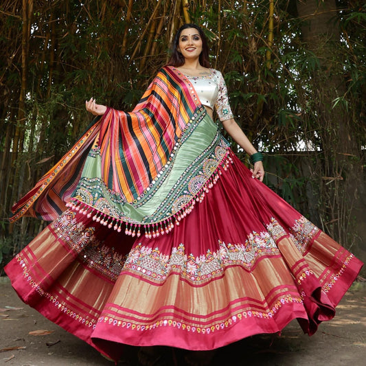 DOLA SILK STYLISH DESIGNER DIGITAL PRINTED WORK LAHENGA CHOLI WITH DUPATTA