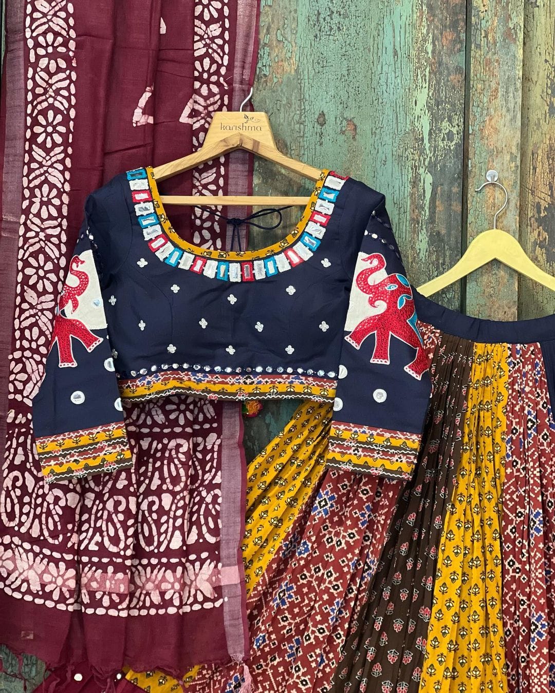 FESTIVE WEAR MULTI COLOUR MUSLIN COTTON LAHENGA CHOLI WITH DUPATTA