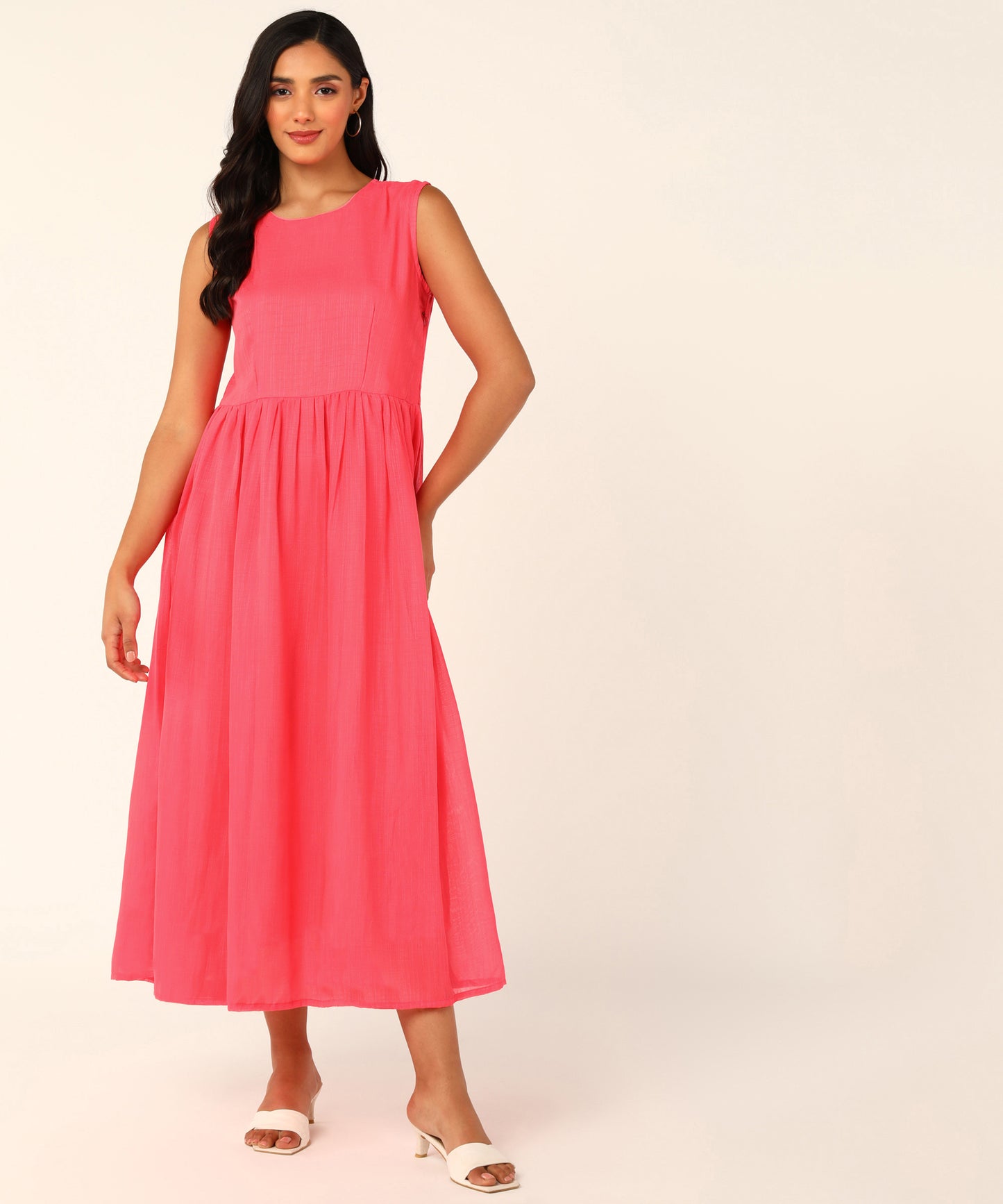 Kurta with Overlay or a Long Jacket Or Shrug with Umbrella Cut Inner Midi Dress