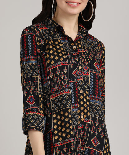 Trending Printed Long Shirt Style Top