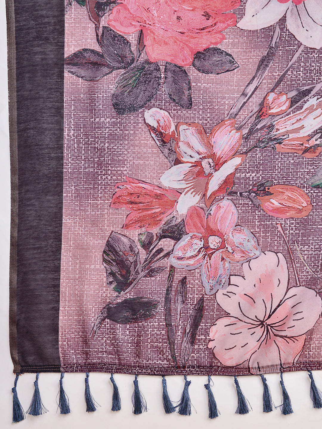 SATRANI MULTI LINEN PRINTED SAREE WITH UNSTITCHED BLOUSE