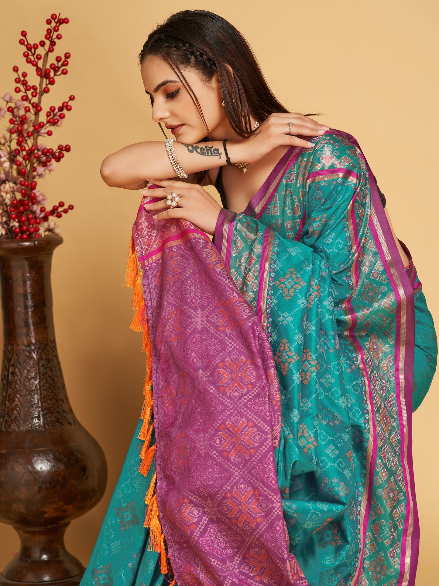 MANOHARI PRINTED PATOLA  ART SILK SAREE