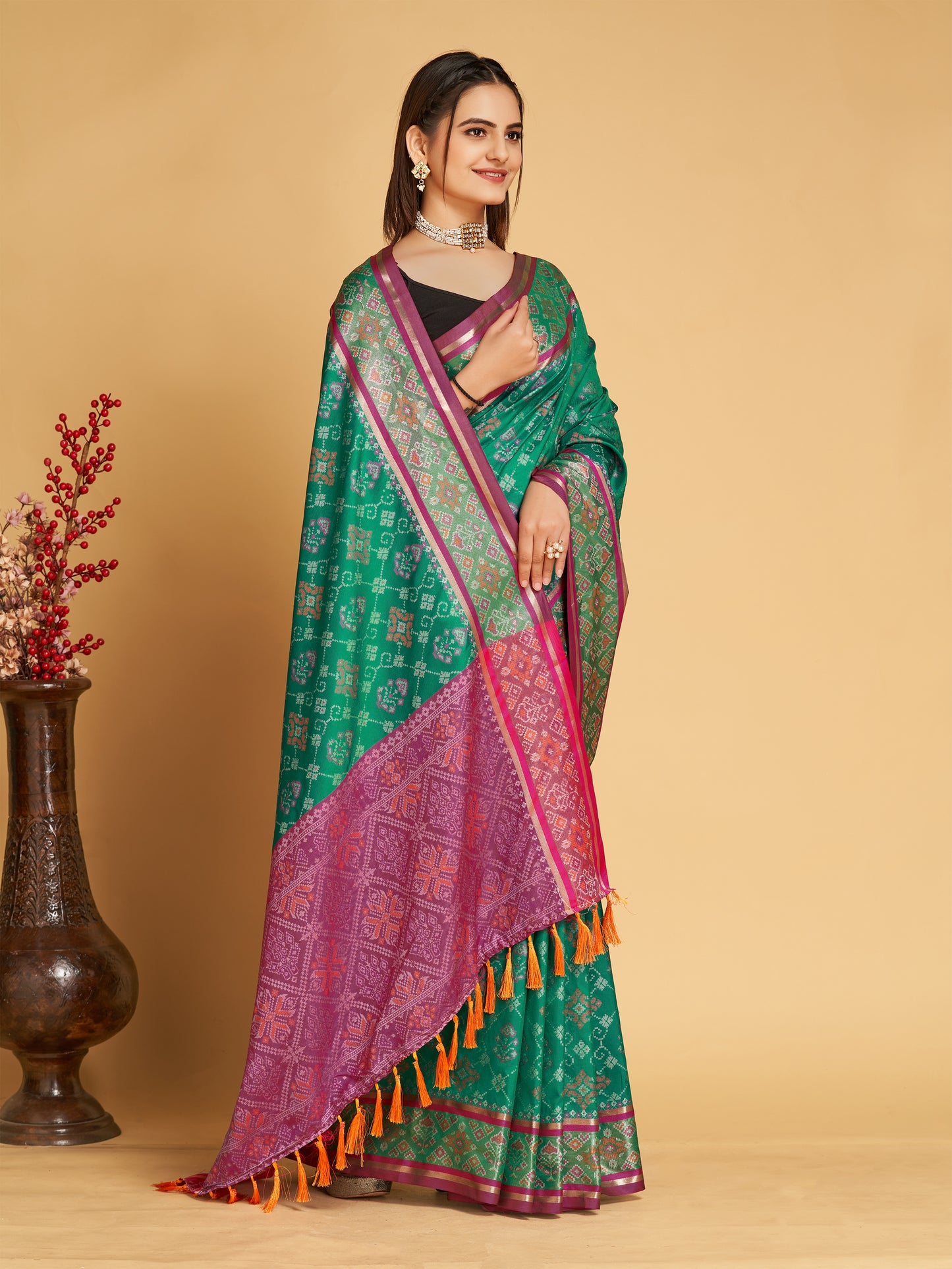 MANOHARI PRINTED PATOLA  ART SILK SAREE