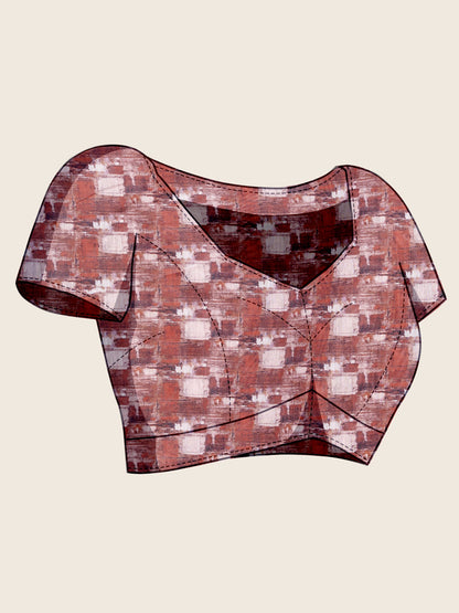 SATRANI MULTI LINEN PRINTED SAREE WITH UNSTITCHED BLOUSE