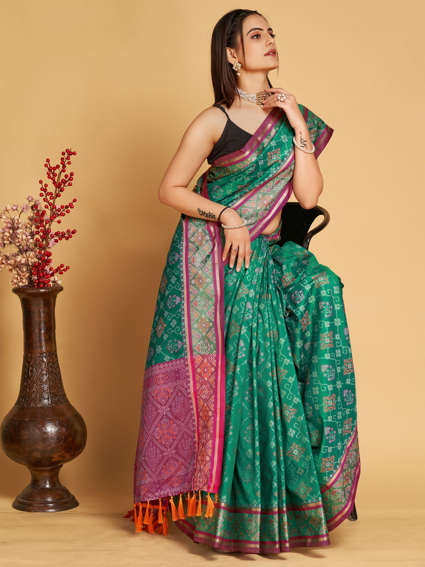 MANOHARI PRINTED PATOLA  ART SILK SAREE