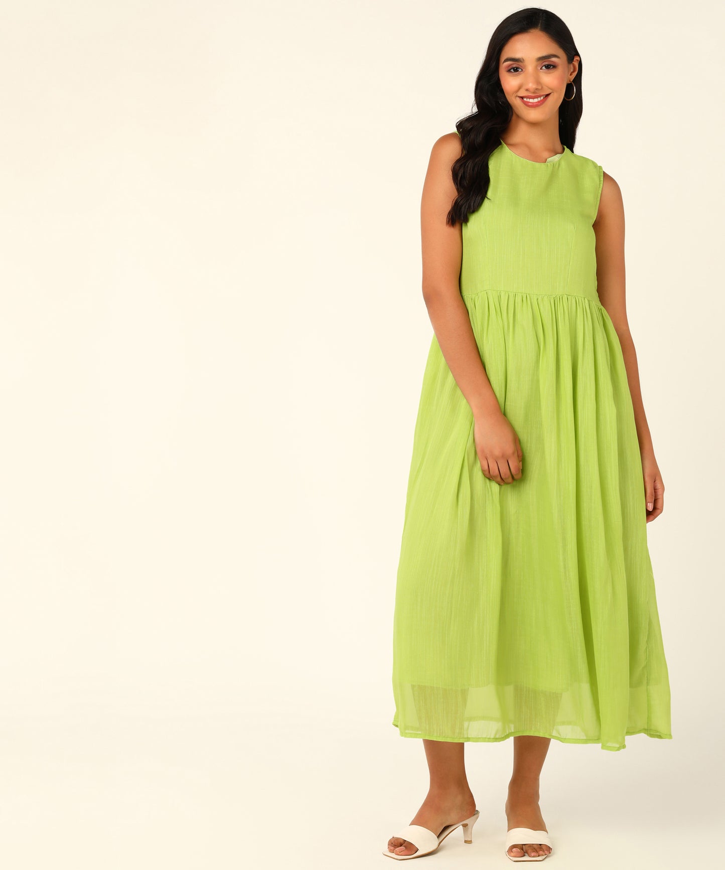 Kurta with Overlay or a Long Jacket Or Shrug with Umbrella Cut Inner Midi Dress