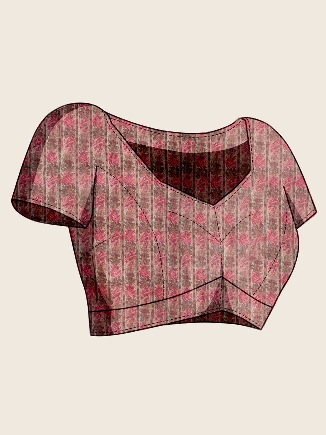 SATRANI MULTI LINEN PRINTED SAREE WITH UNSTITCHED BLOUSE