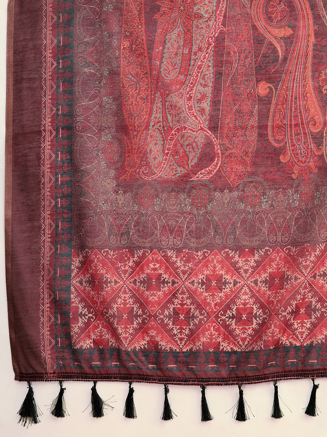 SATRANI MULTI LINEN PRINTED SAREE WITH UNSTITCHED BLOUSE