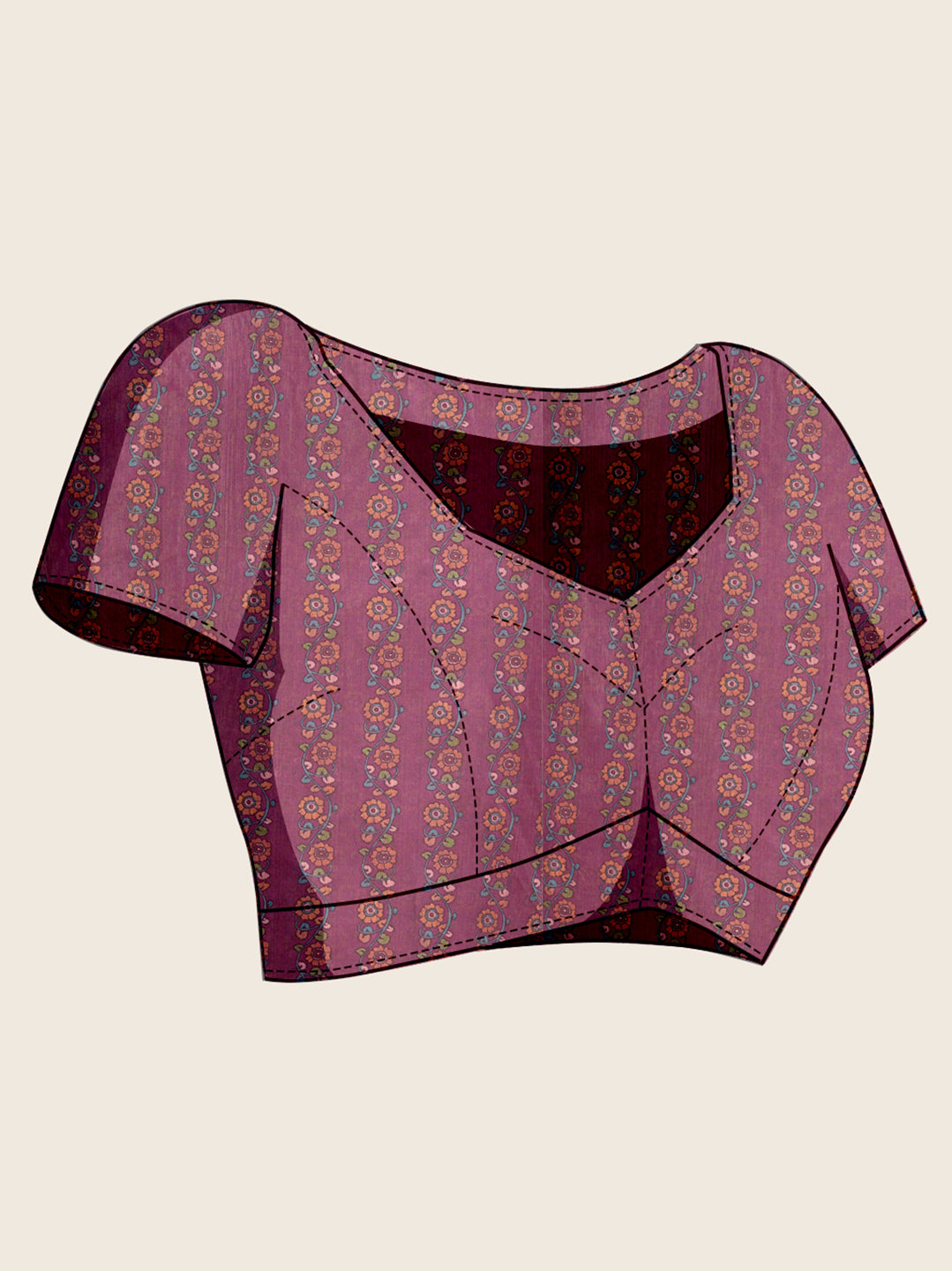 SATRANI MULTI LINEN PRINTED SAREE WITH UNSTITCHED BLOUSE